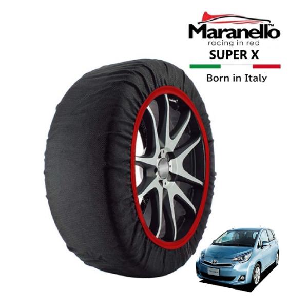 Maranello正規品 スノーソックス トヨタ ラクティス NCP125 4WD 175/60R16 16インチ SUPER X 布製 タイヤ チェーン イタ