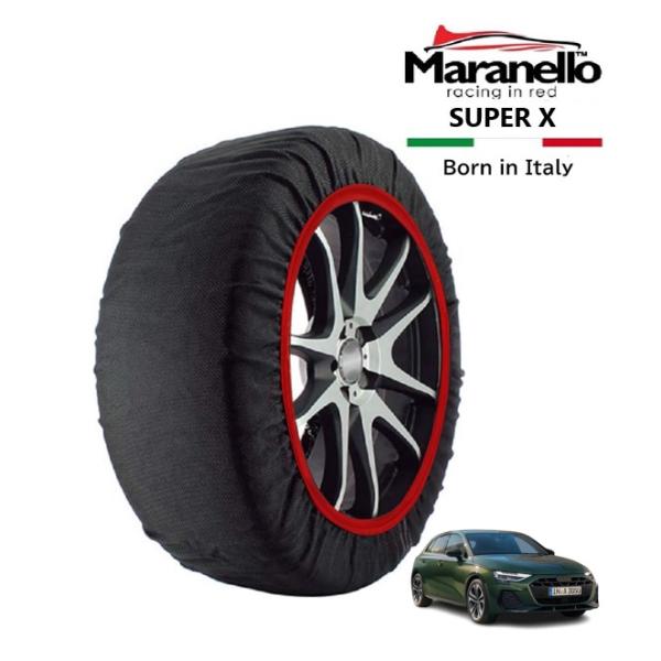 Maranello正規品 スノーソックス アウディ A3 スポーツバック 30TFSI Sライン 3AA-GYDXD フロント 225/40R18 18インチ 