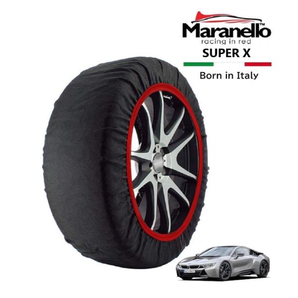 Maranello正規品 スノーソックス BMW i8 クーペ CLA-2Z15U 4WD 215/45R20 20インチ SUPER X 布製 タイヤ チェー