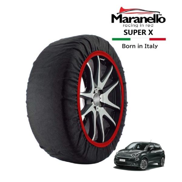 Maranello正規品 スノーソックス フィアット 500X クラブ 3BA-33413PM フロント 215/55R17 17インチ SUPER X 布 タ