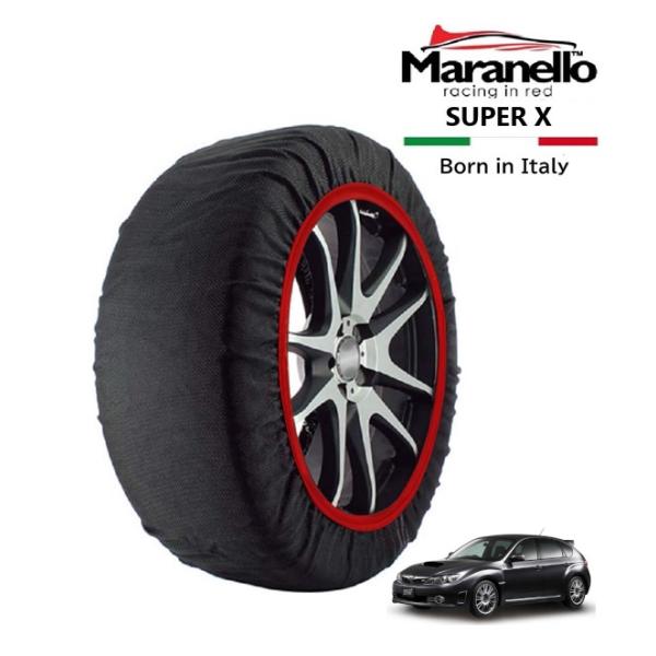 Maranello正規品 スノーソックス スバル インプレッサ WRX STI GVF 4WD 245/40R18 18インチ SUPER X 布製 タイヤ チ