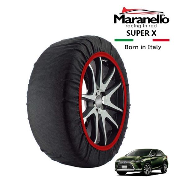 Maranello正規品 スノーソックス レクサス RXハイブリッド GYL2 4WD 235/55R20 20インチ SUPER X 布製 タイヤ チェーン 