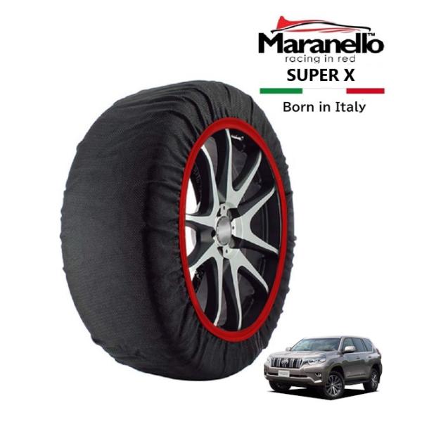 Maranello正規品 スノーソックス トヨタ ランドクルーザープラド TRJ150W 4WD 265/60R18 18インチ SUPER X 布 タイヤ チ