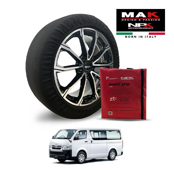 MAK正規品 NPK スノーソックス LIGHT 195/80R15 15インチ 布製 タイヤ チェーン 非金属 マツダ ボンゴブローニイバン DX 3DF-G