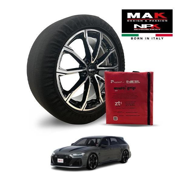 MAK正規品 NPK スノーソックス LIGHT 285/30R22 22インチ 布製 タイヤ チェーン アウディ RS6 アバント パフォーマンス GT 7A