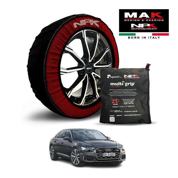 MAK正規品 NPK スノーソックス ORIGINAL 245/45R19 19インチ 布製 タイヤ チェーン アウディ A6 55TFSI クワトロ Sライン