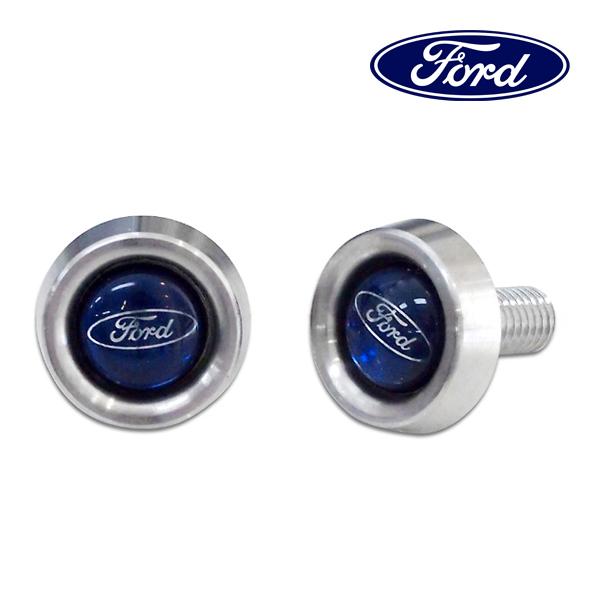 FORD純正 ナンバーフレーム用ボルト(FORDロゴ入) エクスプローラー エクスペディション F-150 エコノライン マスタング フォーカス フィエスタ