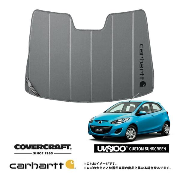 CoverCraft 正規品 専用設計 サンシェード グラベル 吸盤不要 折りたたみ式 マツダ デミオ DE3/DE5/DEJFS Carhartt カーハート