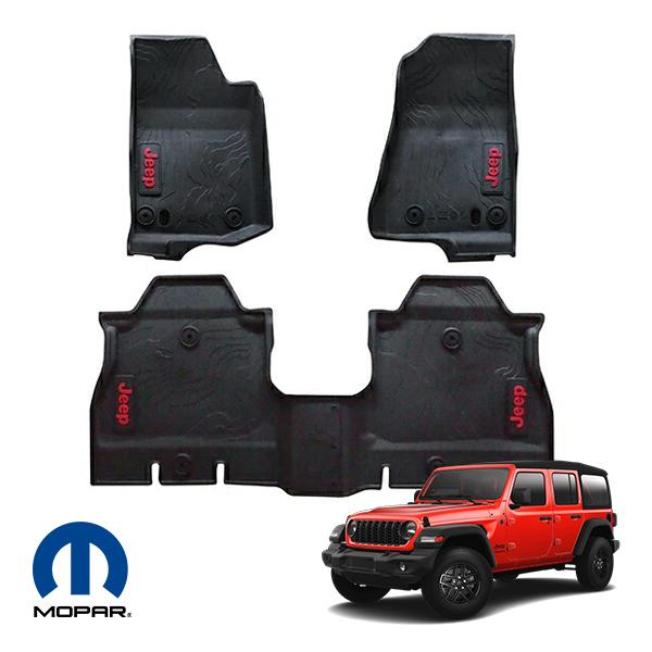 MOPAR純正 ラバーフロアマット JEEPロゴ入 前後セット オール MOPAR純正 ラバーフロアマット JEEPロゴ入 前後セット オール