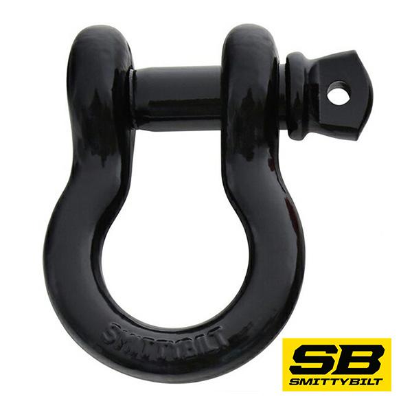 Smittybilt 3/4インチ 汎用 牽引フック Dリングシャックル/ブラック 