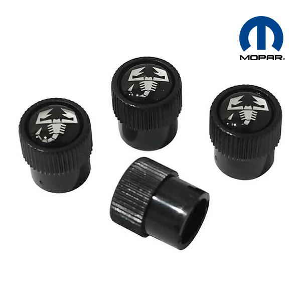 MOPAR純正 エアバルブキャップ(ブラック/ABARTH スコーピオンロゴ