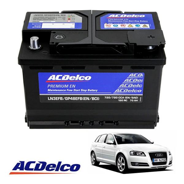 【ACDELCO 正規品】バッテリー LN3EFB メンテナンスフリー アイドリングストップ対応 アウディ AUDI 05-12y A3 スポーツバック 8P