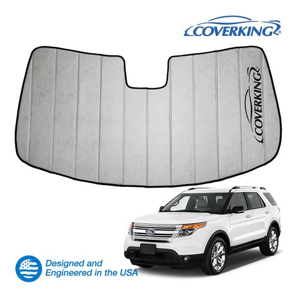 CoverKing 正規品 専用設計 サンシェード シルバー 吸盤不要 折りたたみ式 3層構造 ケース付 11-15y フォード エクスプローラー