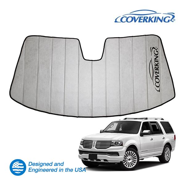CoverKing 正規品 専用設計 サンシェード シルバー 吸盤不要 折りたたみ 3層構造 ケース付 07-14y リンカーン ナビゲーター カバーキング