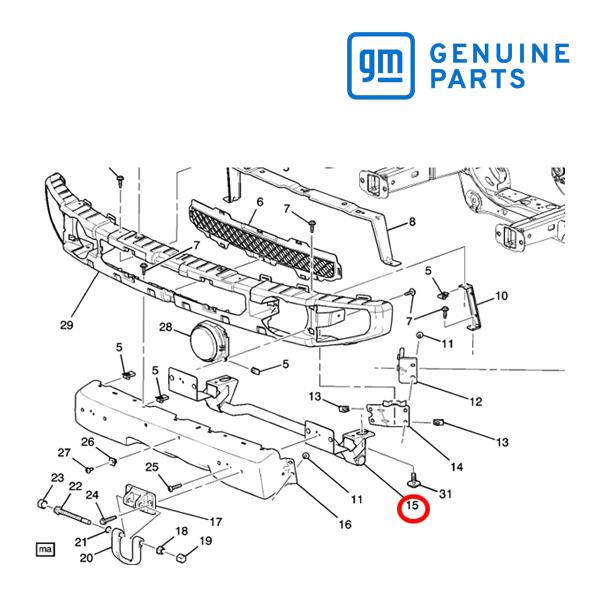 GM純正 フロント バンパー アブソーバー 15840018 08-10y ハマー H3