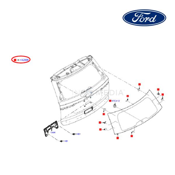 フォード純正 11-15y,16y- エクスプローラー リアガラス テールゲート 