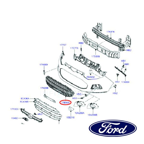 ひ フォード純正 バンパーグリル フロント EN1517B968AA5ZCT 13y