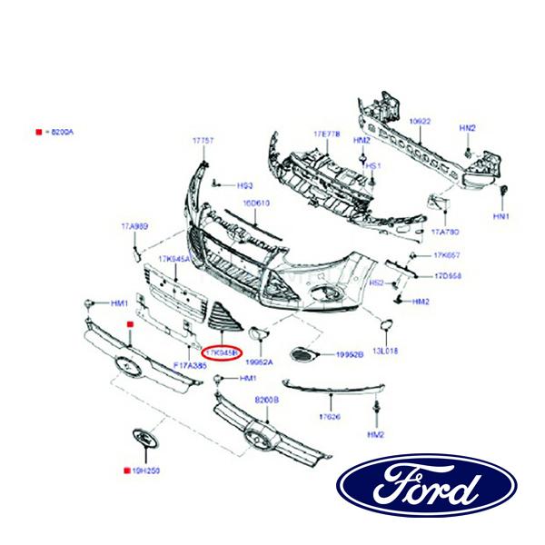 12-14y フォーカス フォード純正 バンパーグリル フロント 左側