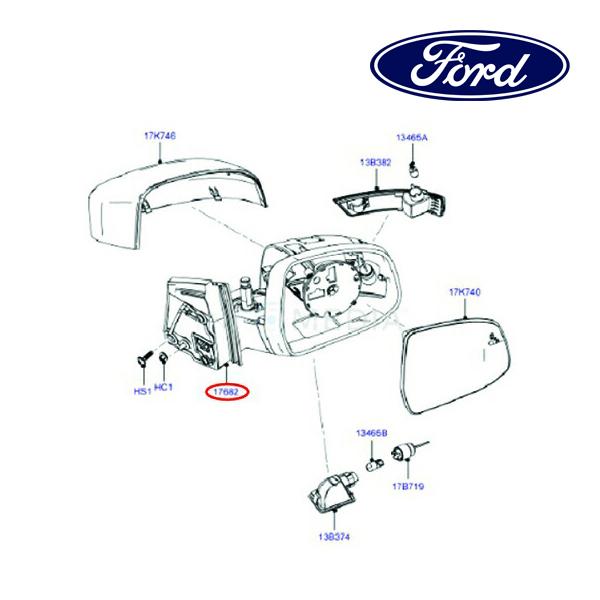 専用用 フォード純正 ドアミラー 左側 LH 運転席側 2309407 12-16y フォーカス