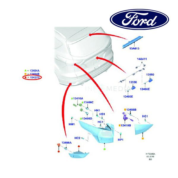 フォード純正 リアフォグランプ フォグライト 左側 LH 助手席側