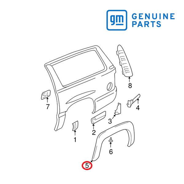 01-06y サバーバン用 GM純正 リア オーバーフェンダー 左側 10395706