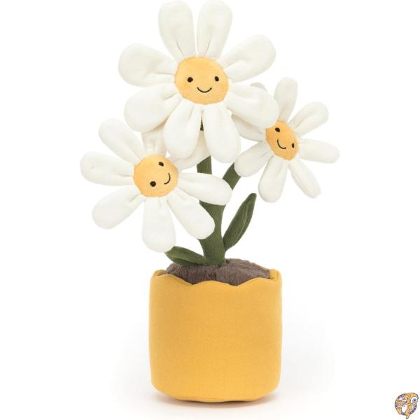 Jellycat アミューズブル デイジーポット ぬいぐるみ 13.5インチ | 植物&amp;花 楽しい装飾&amp;ギフト