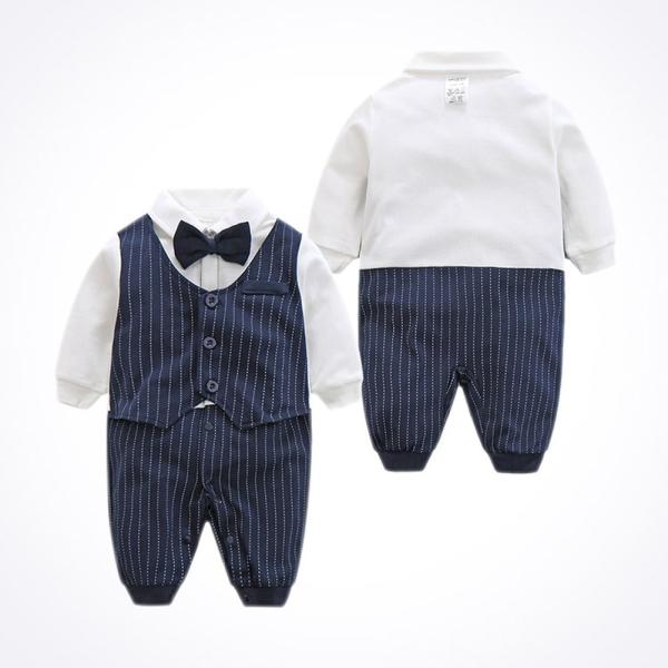 エルフ ベビー Fairy Baby ベビーフォーマル ロンパース 66cm 紺色 ストライプ Paogit Ru