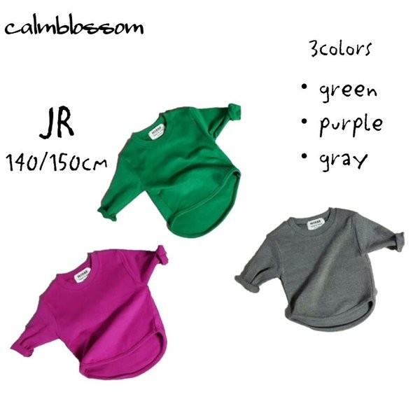 Tシャツ グリーン グレー パープル ショッキングピンク 140 150 女の子 韓国 韓国子供服 子供服 春 秋 冬 140 150 ジュニア 15 Calmblossom 通販 Yahoo ショッピング