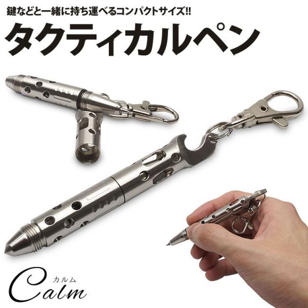 タクティカルペン ボールペン ナスカン ボトルオープナー ガラスクラッシャー アウトドア ステンレス 緊急 小型