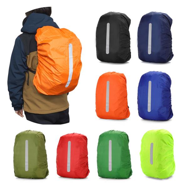 様々な用途で活用できるリュック用レインカバー！レジャー、スポーツ、災害時、通勤、旅行など色々な場面で使用する事ができます！伸縮性のあるゴム素材を使用。簡単にリュックに被せることができます。Mサイズ:リュック容量（L）：40L〜50L 用※リ...