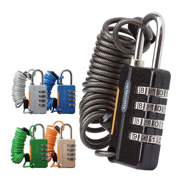 ワイヤー付き 南京錠ロッカー・集合ポスト・工具箱などのロックやワイヤー付きなので、ヘルメットやスーツケースなどの盗難防止にも使用することができます。サイズ(約)：28mm×68mm×10mmU字金具厚み(約)：4mmワイヤー長さ(約)：80...