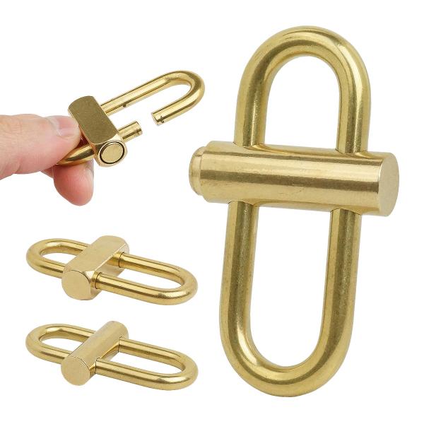 カラビナ スライド ロック式 キーホルダー 真鍮製 小型 軽量
