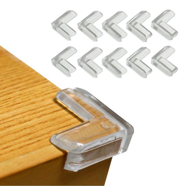 危ない角からしっかり守るコーナーガード本体サイズ：画像参照材質：PVC重量：約7.5g個数：10個※貼り付ける場所の汚れ、油分はきれいに拭き取ってください。※油っぽいところや湿気が多いところ、ザラザラした表面や凹凸などでは使用できません。※...