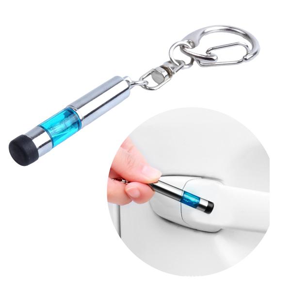 「ピカッ！」と光る除電サイン！静電気除去キーホルダー車のドアなどの金属部分に先端を近づけるだけ！「バチッ!」とくる静電気を簡単に除去！先端部を接触させるだけ！人体に帯電した静電気を簡単除去！静電気を除去している間はランプが光り、ひと目で分か...