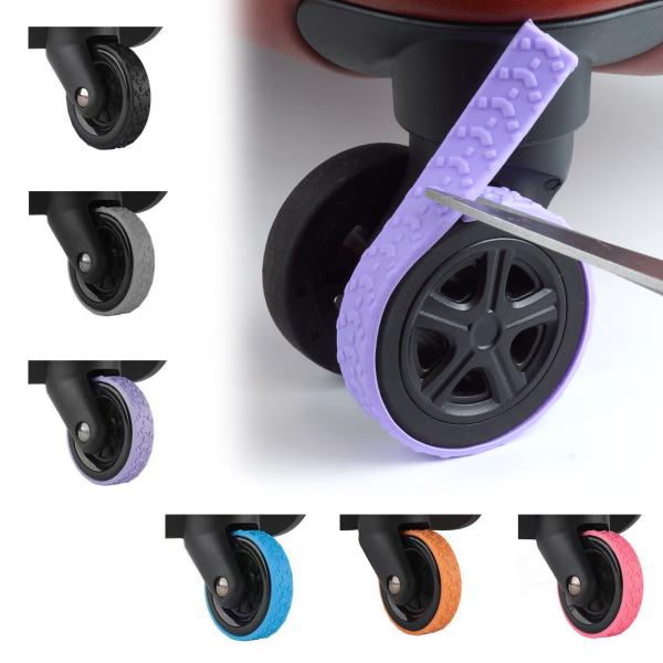 騒音軽減やキャスターの傷や汚れを防止するキャスターカバー。スーツケースのキャスターに取り付けるだけでキャスターの耐久性があがり、キャリーケースも長持ちします 。タイヤのような凹凸で滑り止め効果と衝撃を吸収したり、スーツケースの騒音を軽減し、...