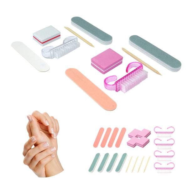 爪磨き 使い捨て セット ネイルケア ネイルファイル ウッドスティック ダストブラシ シャイナー ネイル 爪 ジェルネイル マニキュア 大容量
