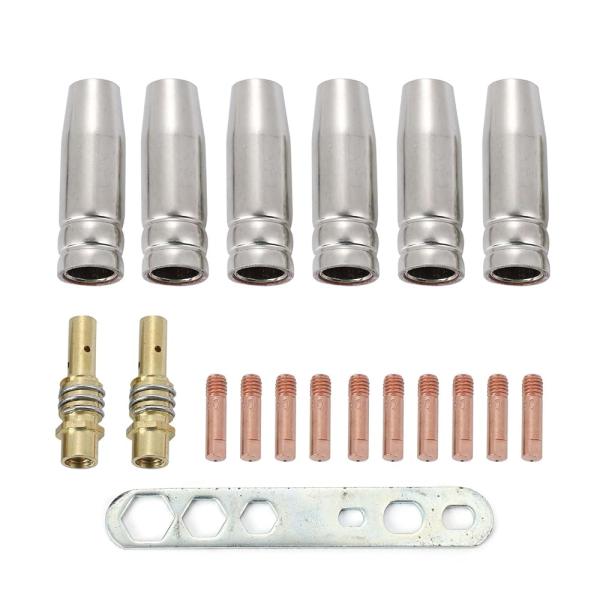 半 自動 溶接機 消耗品 アクセサリー パーツ ノズル チップ ボディ レンチ 19点 ホルダ トーチ コンタクト リプレイス 補修 汎用