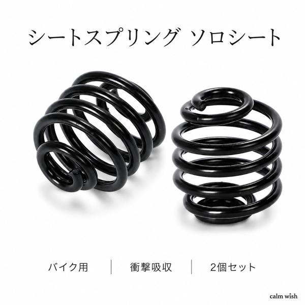 バイク スプリング ソロ シングル シート オートバイ ブラケット ヴィンテージ ハーレー サドル 衝撃 吸収 ブラック 2個 汎用