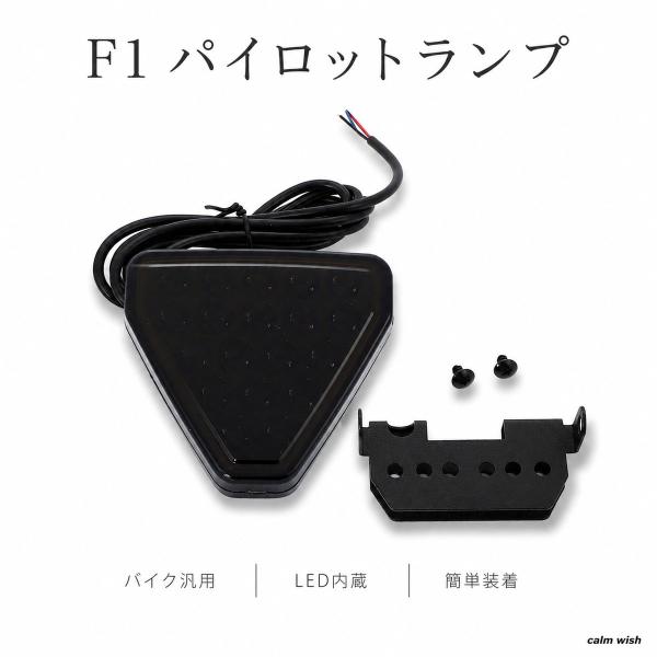 F1 パイロット ランプ LED  リア フォグ ブレーキ フォグ リフレクター バイク 点滅 点灯 スモーク 汎用