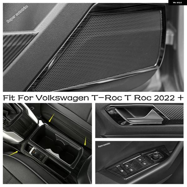 並行輸入品 フォルクスワーゲン T-ROC 2022 - 2025用ウィンドウリフトスイッチ パネル カー ドア オーディオ スピーカー ツイーター カバー ト