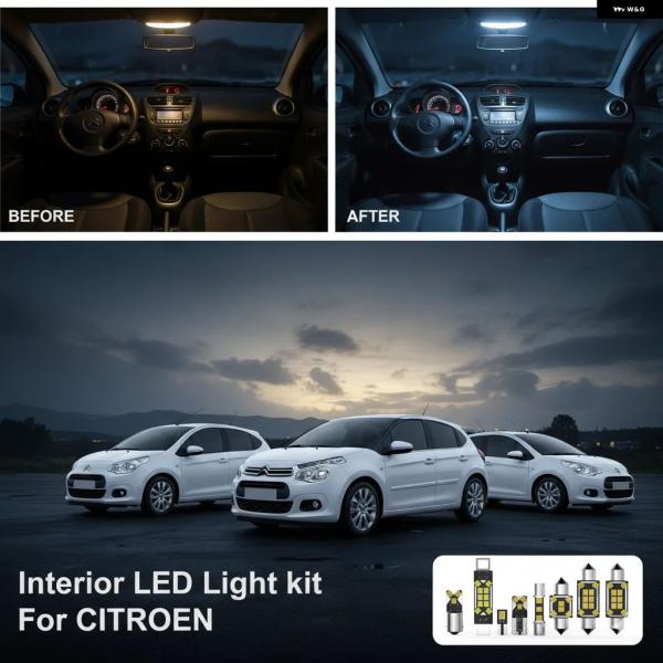 並行輸入品 シトロエン DS3 DS4 DS5 E-MEHARI EVASION JUMPY NEMO SAXO ハッチバック MPV 車内 ライト LED キ