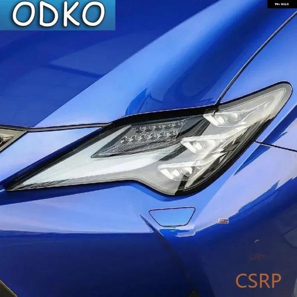 並行輸入品 レクサス RC350 RC F フェイスリフト 2019 - 20 カー ヘッドライト ティントフィルム スモークブラック ステッカー クリア