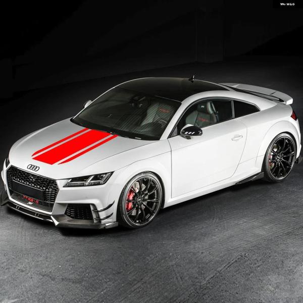 並行輸入品 アウディ TT TTS RS クーペ用カーフード ボンネット ビニールフィルム ストリップ ステッカー デカール 装飾