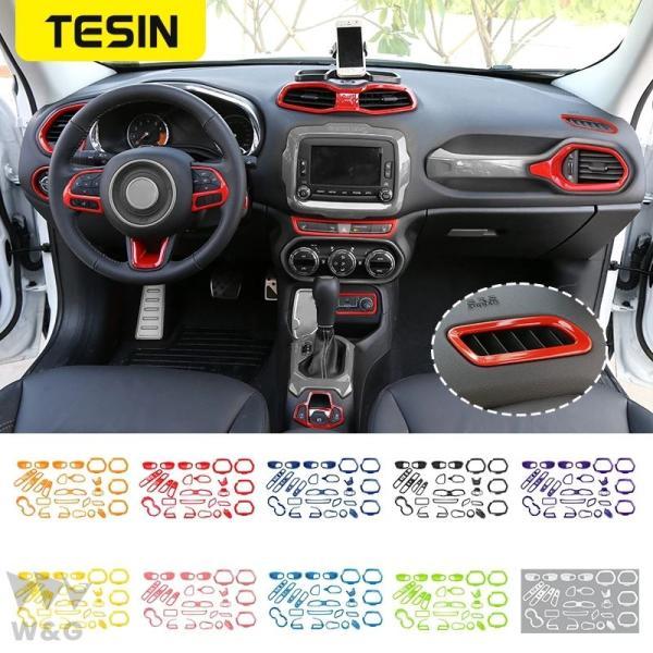 12PCS ABS 赤 車内装飾 カバー トリム ステッカー ジープ レネゲード  