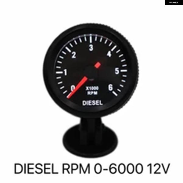 並行輸入品 2インチ52MMタコメーターディーゼルRPM白色ライトポイント0-6000RPMタコメーター電気ゲージメーター12V