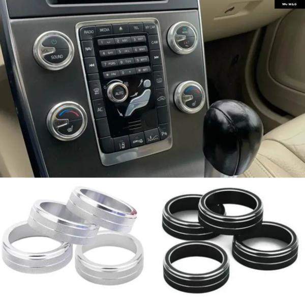 並行輸入品 カー エアコン オーディオ ボリュームノブ 装飾 リング トリム カバー ボルボ S60 V60 XC60 S60 V40 車