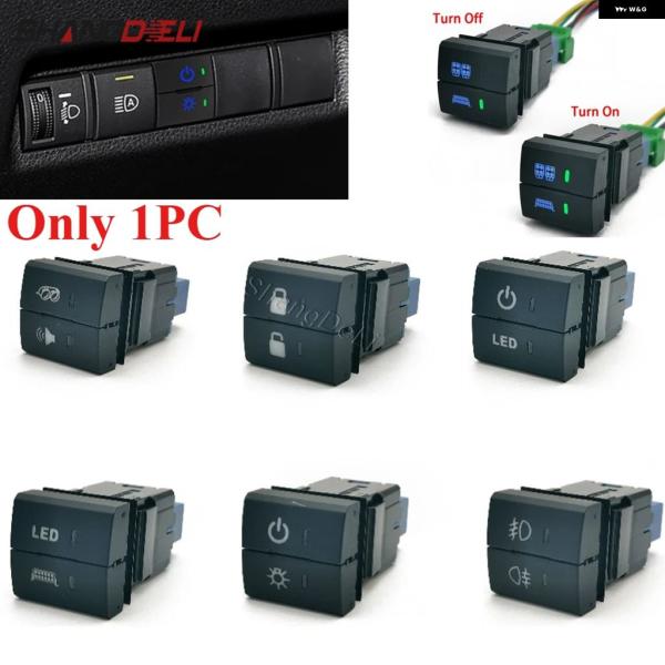並行輸入品 トヨタ LC300 プラド セナ 配線 デュアルスイッチ LED DRL フォグライト スポットライト レーダースイッチ ボタン 1個
