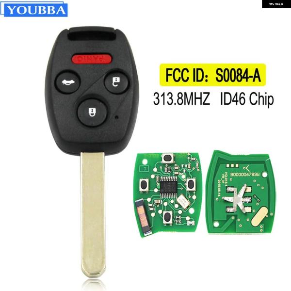 並行輸入品 ホンダ 4 ボタン リモートキー アコード シビック 2008 2019 2010 - 11 2012 ID46チップ搭載 カーアラーム コントロー
