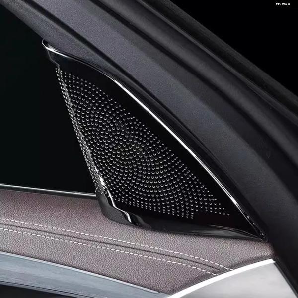 並行輸入品 BMW G30 G38 5シリーズ 2018-2023用 A ピラー オーディオ スピーカー カバー トリム シルバーブラック 2個セット