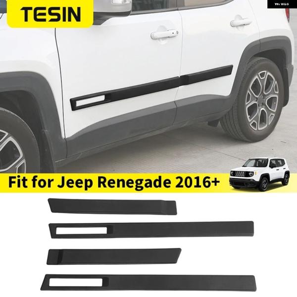 並行輸入品 ジープ レネゲード 2016 - 19 2020 23 2024 サイドドアボディ傷防止 プロテクター モールディング トリム ステッカー